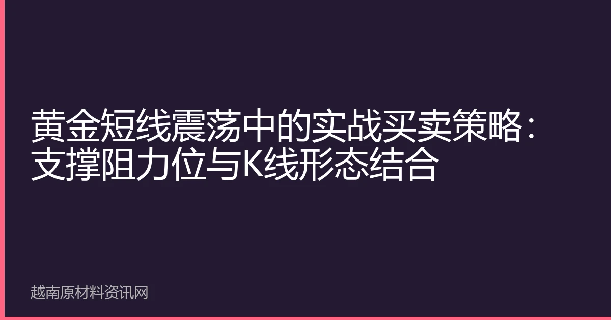 黄金短线震荡中的实战买卖策略：支撑阻力位与K线形态结合