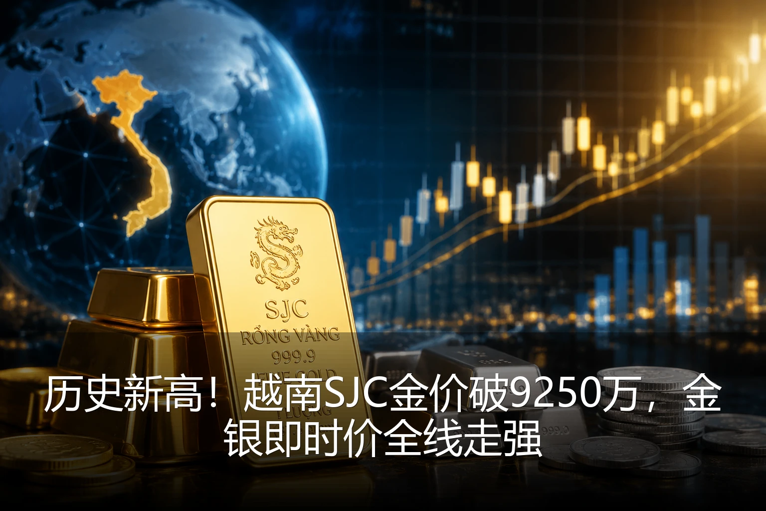 历史新高！越南SJC金价破9250万，金银即时价全线走强
