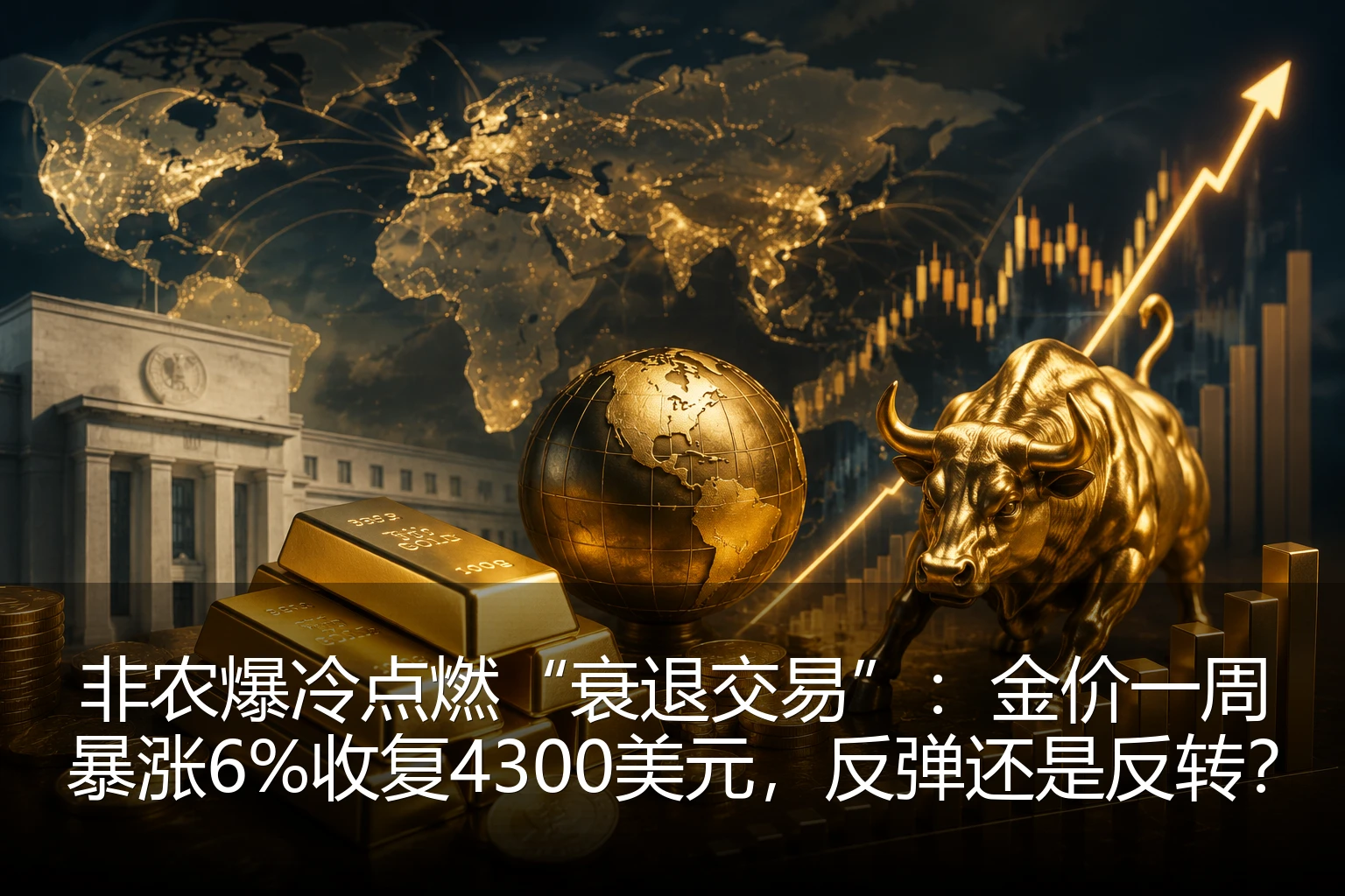 非农爆冷点燃“衰退交易”：金价一周暴涨6%收复4300美元，反弹还是反转？