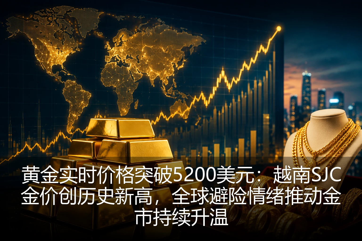 黄金实时价格突破5200美元：越南SJC金价创历史新高，全球避险情绪推动金市持续升温